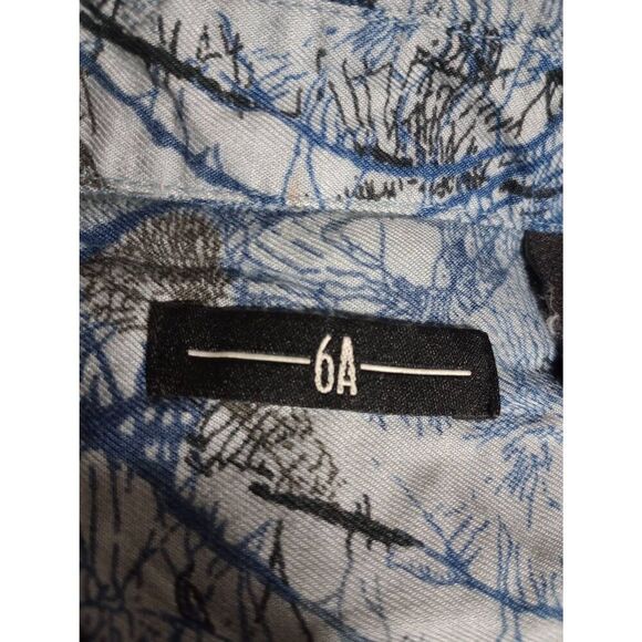 6A Shirt Men's 2x Tall Blue Button Front - Picture 5 of 7